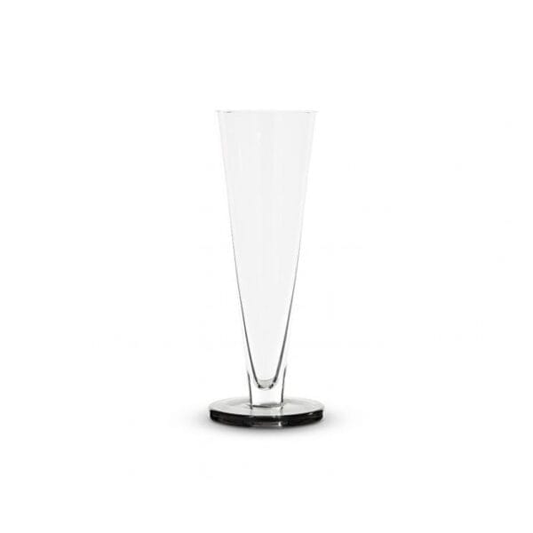 Puck Flute Glass, Clear Smoke (Set of 2)