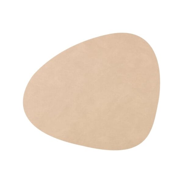 Dinner Mat Curve L, Leather Nupo, Sand (Set of 4), 37 x 44 cm
