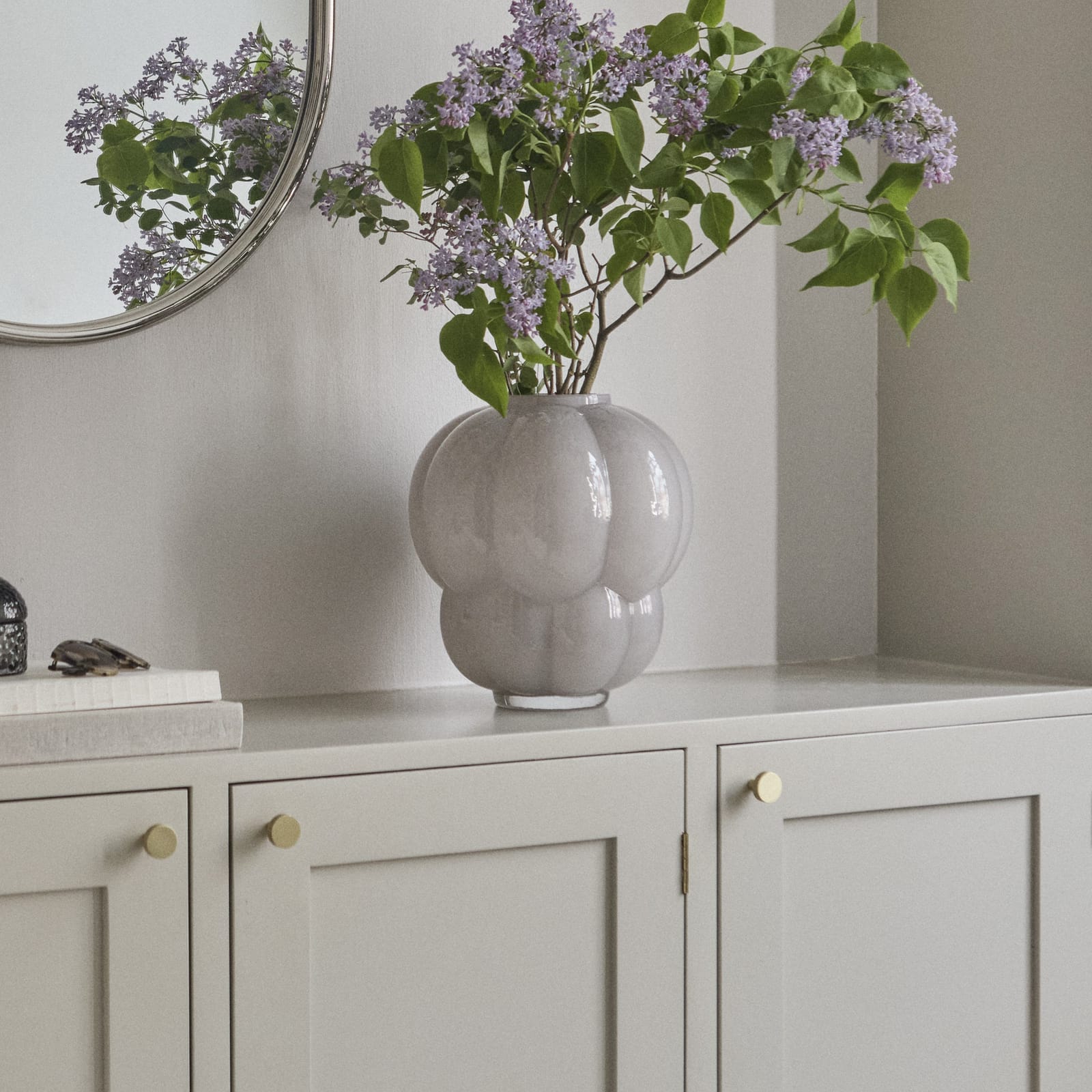 UVA Glass Vase Dove, Ø20 cm