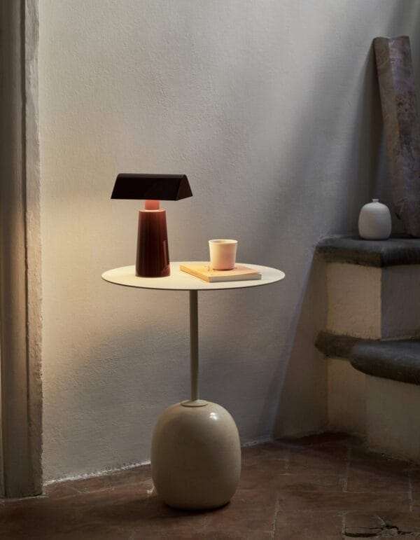 Lato Table LN8, Top Ivory White, Base Crema Diva Marble, Round - Image 3