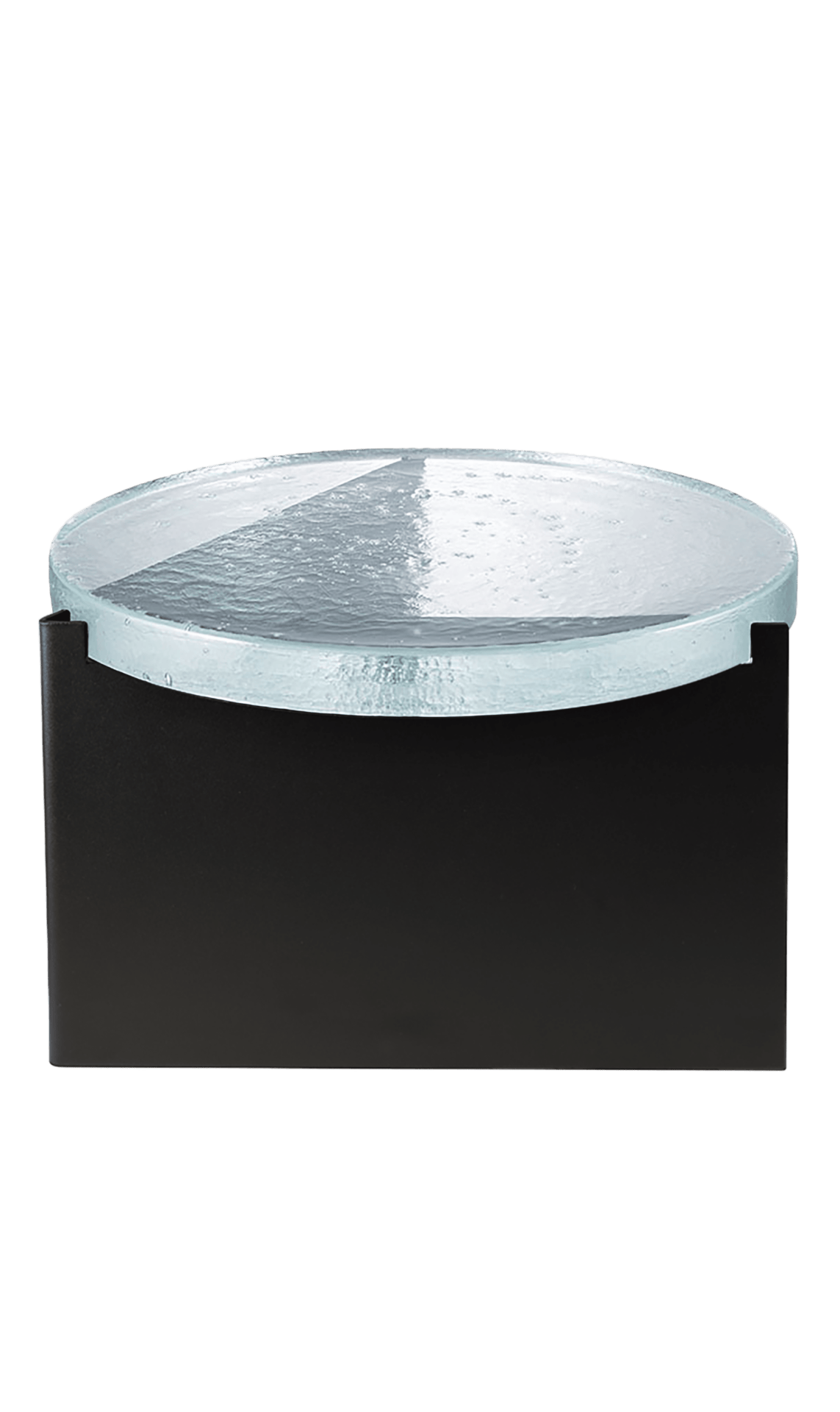 Alwa One Side Coffee Table, Glass Transparent Base Black