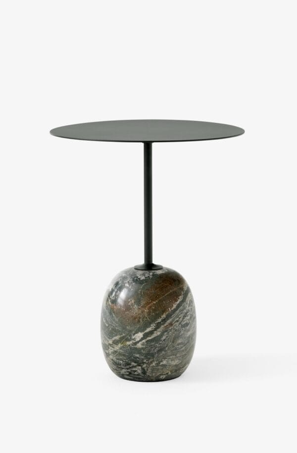 Lato Table LN8, Top Deep Green, Base Verde Alpi Marble, Round - Image 2