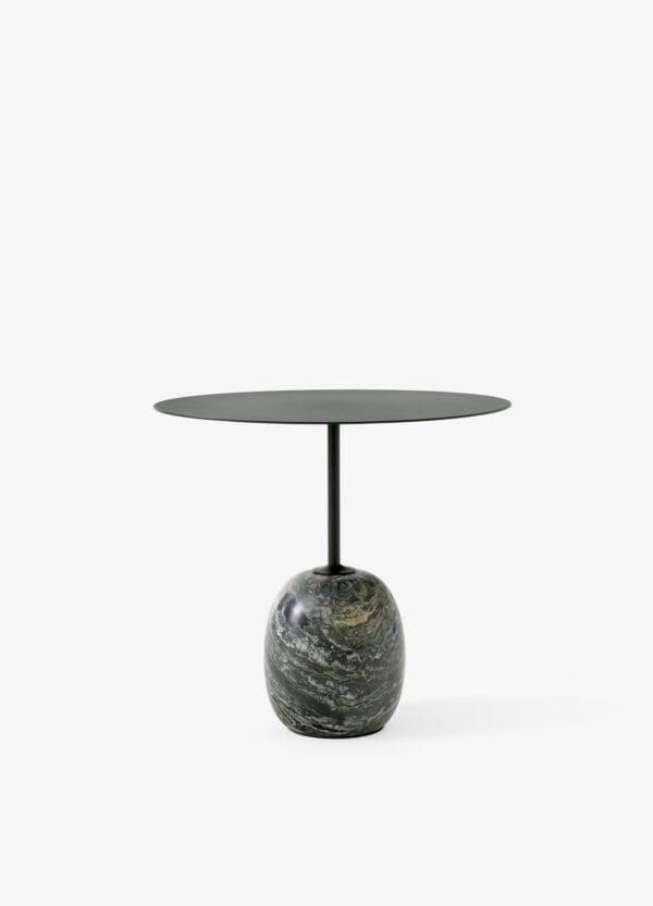 Lato Table LN9, Top Deep Green, Base Verde Alpi Marble, Oval - Image 2