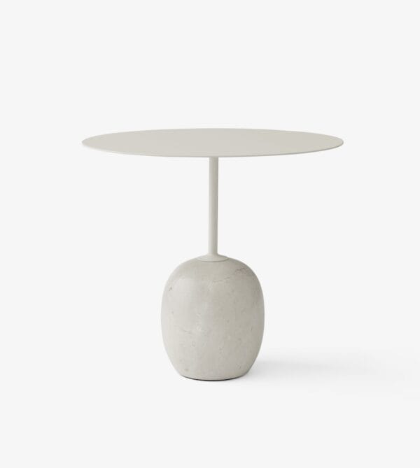 Lato Table LN9, Top Ivory White, Base Crema Diva Marble, Oval - Image 2