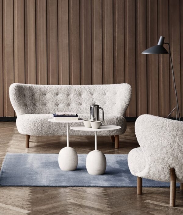 Lato Table LN9, Top Ivory White, Base Crema Diva Marble, Oval - Image 3