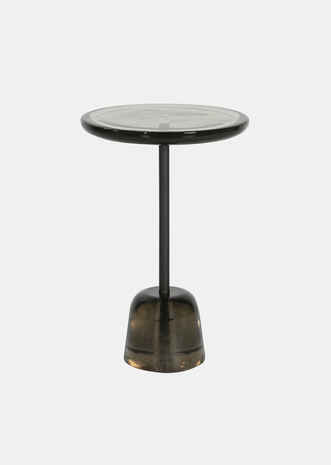 Pina High Side Table, Glass Color Top – Light Grey Ø34 cm