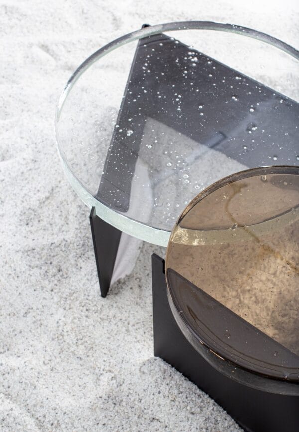 Alwa One Side Coffee Table, Glass Smoky Grey, Base Black - Image 4