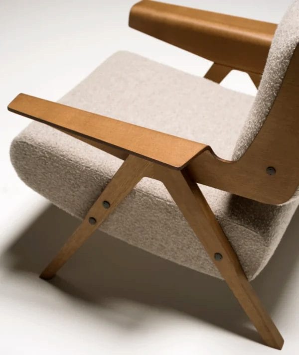 Lina Armchair 78, Vite 01 Colored Dark Walnut Ashwood Structure