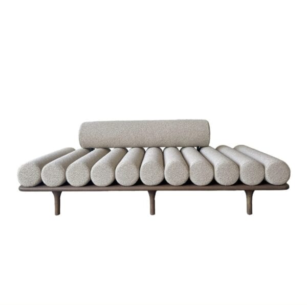 Five to Nine Daybed 200 with Backrest - Grey Cement Right Side Table T123, Descampia 02 - Image 2