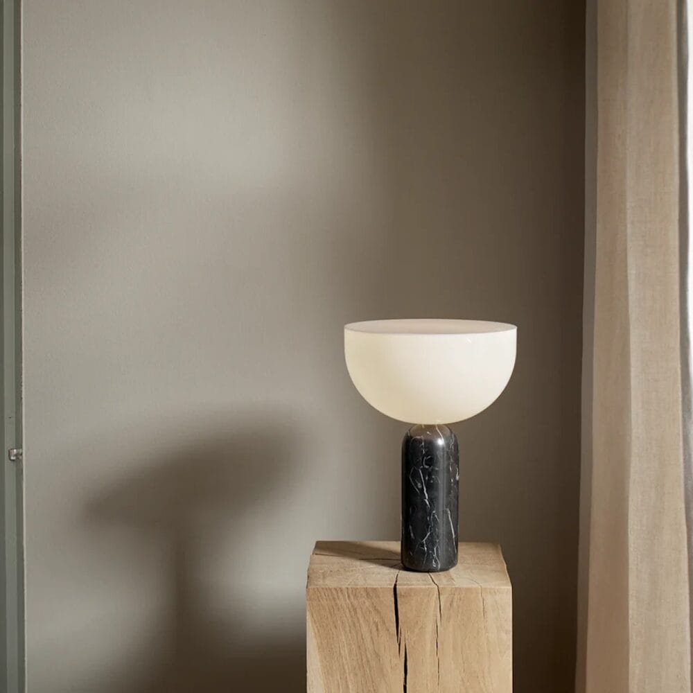 Kizu Table Lamp, Small, Black Marble Ø25 cm