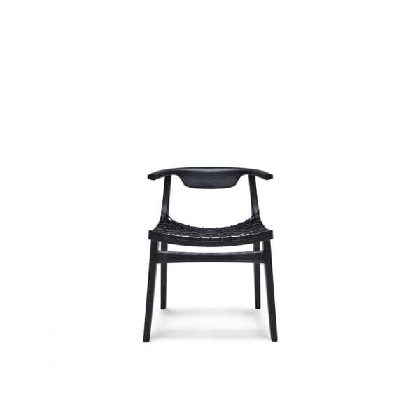 Klismos Black, With Arms And Wood Back, Black Seat Cushion - Image 2