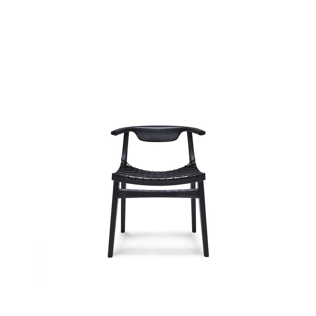 Klismos Black, With Arms And Wood Back, Black Seat Cushion