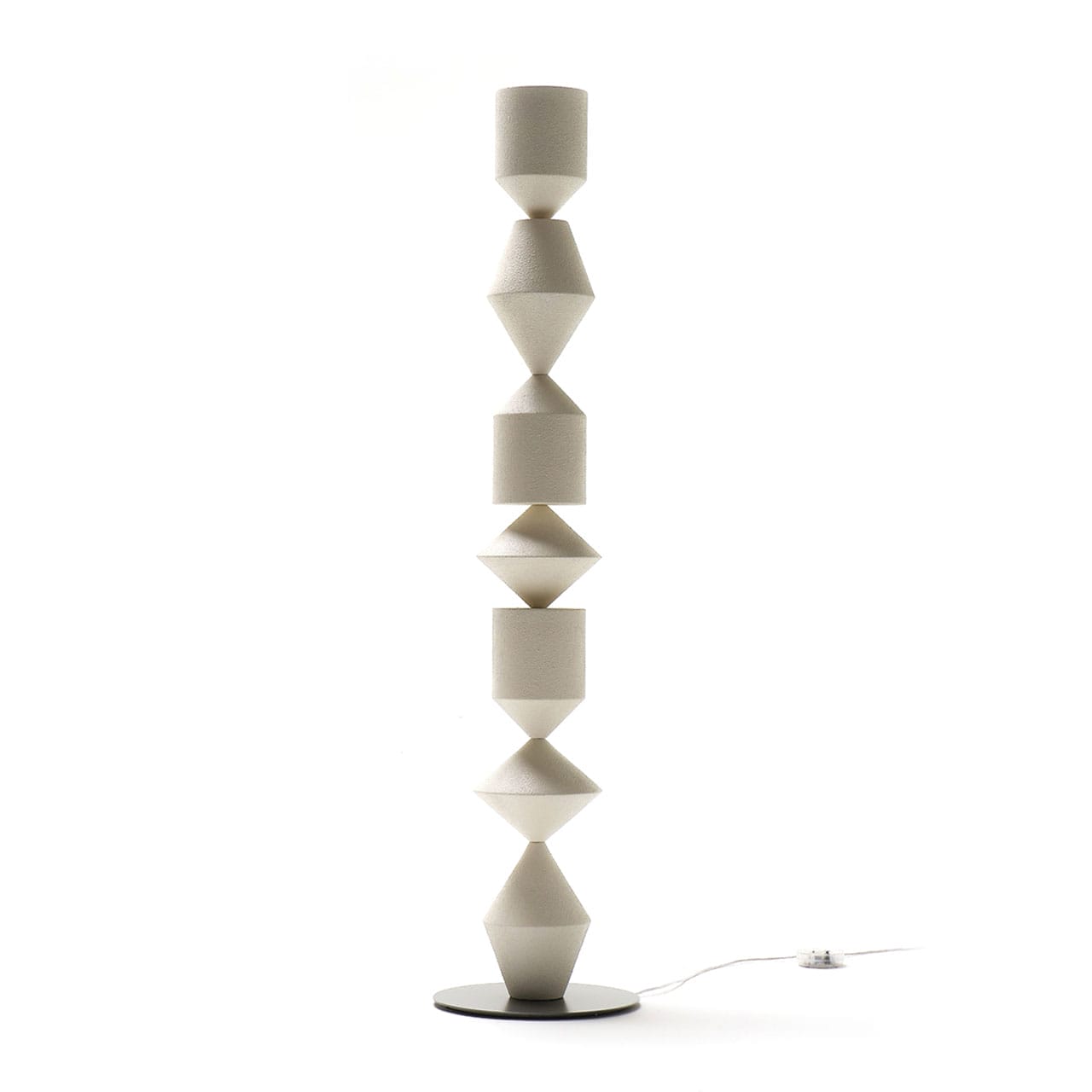 Costantina Floor Lamp, White Material Textured RAL1013, Ø40 cm