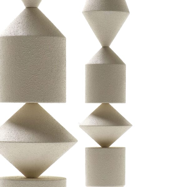 Costantina Floor Lamp, White Material Textured RAL1013, Ø40 cm - Image 3