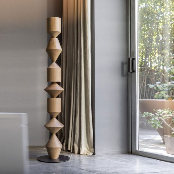 Costantina Floor Lamp, Wood, Ø40 cm