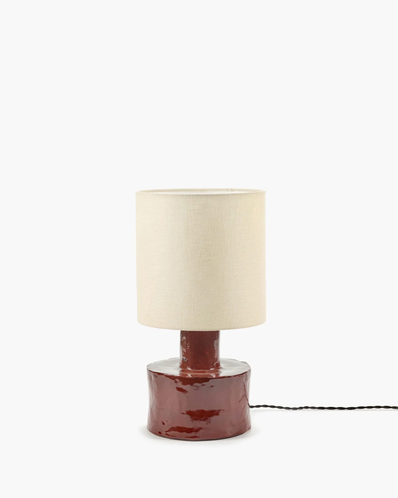Table lamp red - beige Catherine ,L25 W25 H 47CM - Image 3