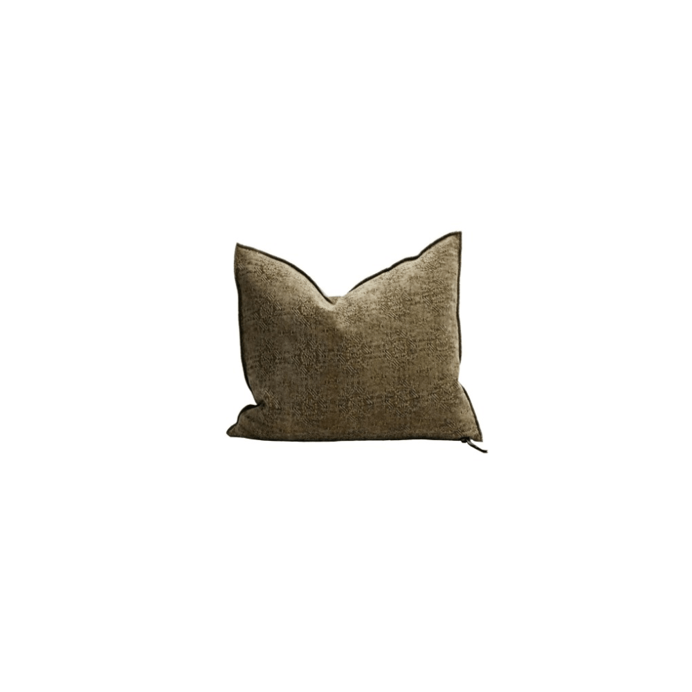 Jacquard Stone Washed Cushion, Kilim Bronze, 50 x 50 cm