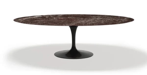 Saarinen Oval Dining Table, Satin, Rosso Rubino, Black Base, 244cm - Image 3