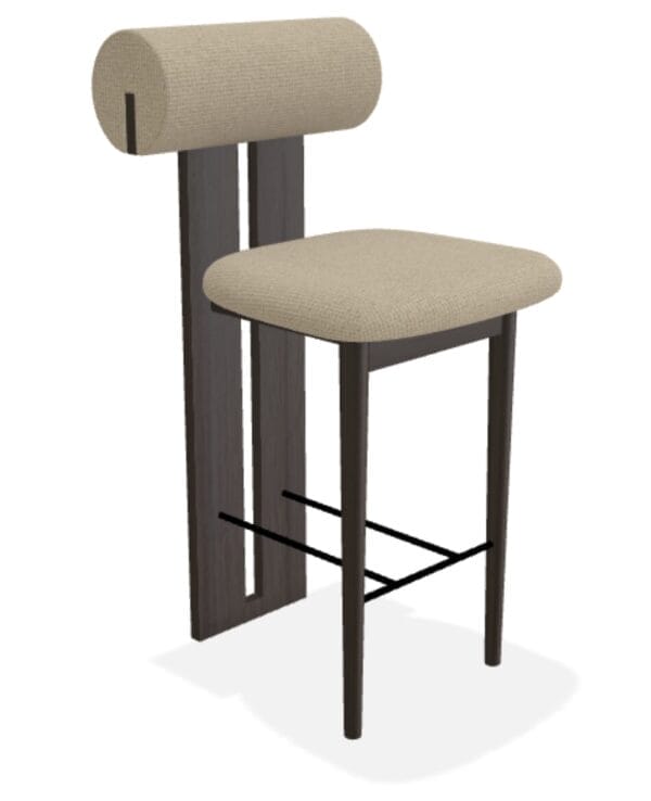 Hippo Counter Chair, Grain 61253, Dark Smoked Oak, H65 cm - Image 2