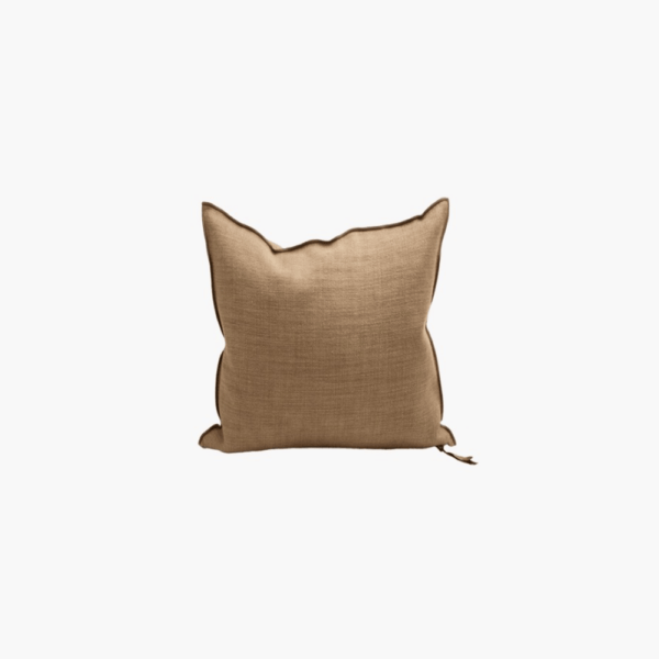 Toile de Lin Vintage Cushion, Havane, 50 x 50 cm