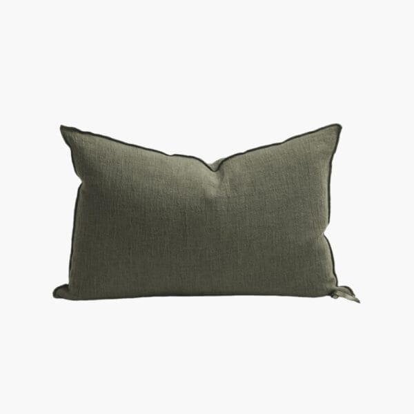 Toile de Lin Vintage Cushion, Kaki, 40x60