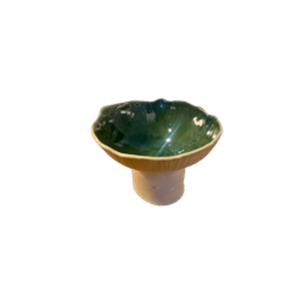 Pedestal Bowl, Tall, Green