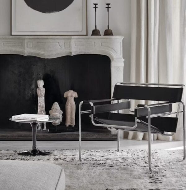 Saarinen Side Table Ø51 H36, Black Base, Satin finish, Black Rilsan base, Rich black with white random veins - Image 2
