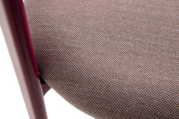 Rey Chair 4 leg base Standard glider-Grape red water-based lacquered beech Seat upholstery-Steelcut Trio-416 - Image 3