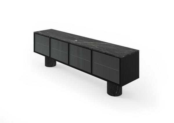 Rio 400, Top Matt Marquina Marble Top & Legs, Black Stained Walnut - Image 5