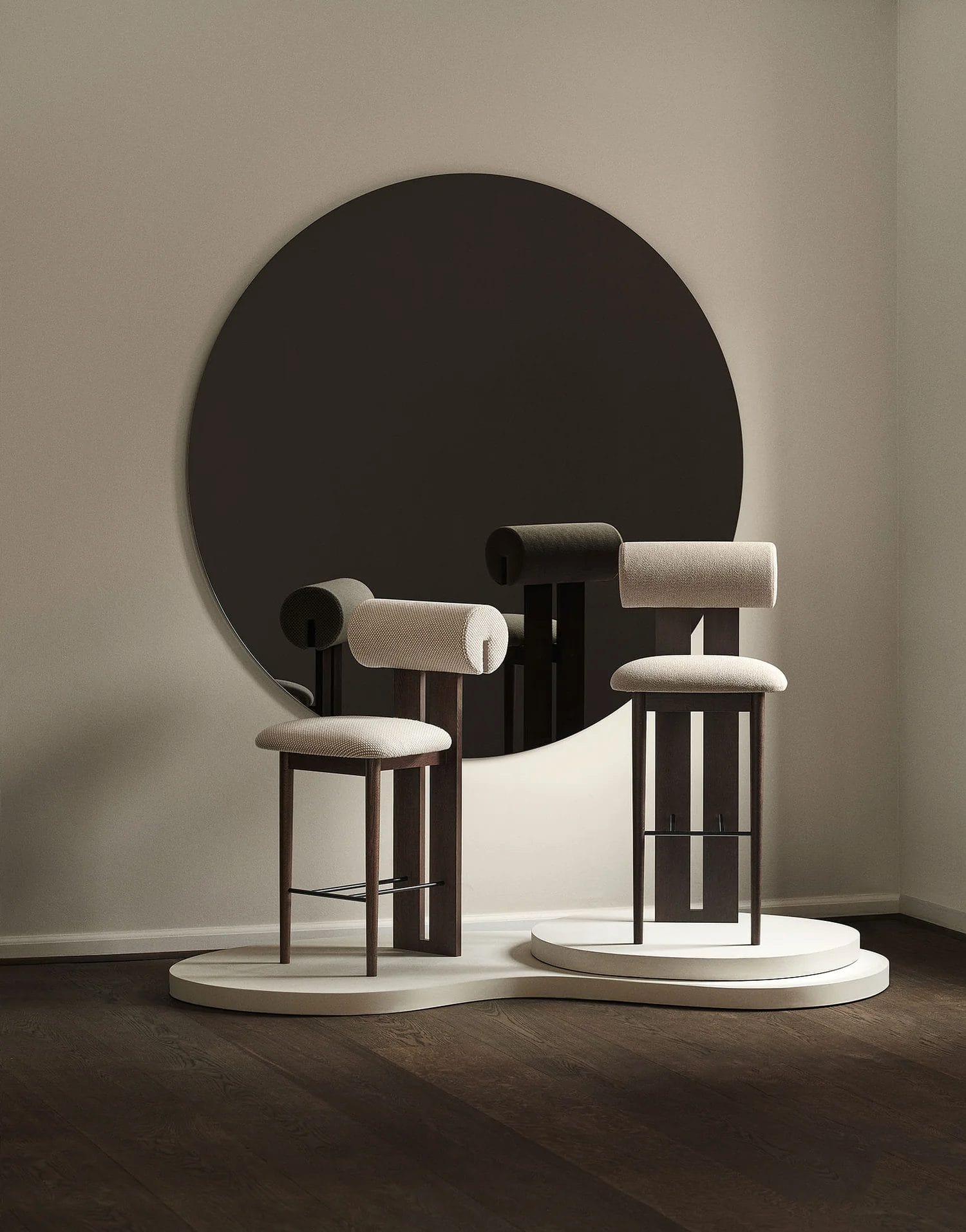 Hippo Bar Chair, Leather Ultra Black 41599, Black Oak, H65 cm