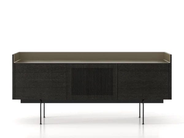 Stockholm Technic Sideboard, 3 Doors, Ebony Oak, Bronze Top, H29 cm - Image 2