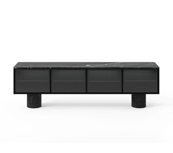 Rio 400, Top Matt Marquina Marble Top & Legs, Black Stained Walnut - Image 2