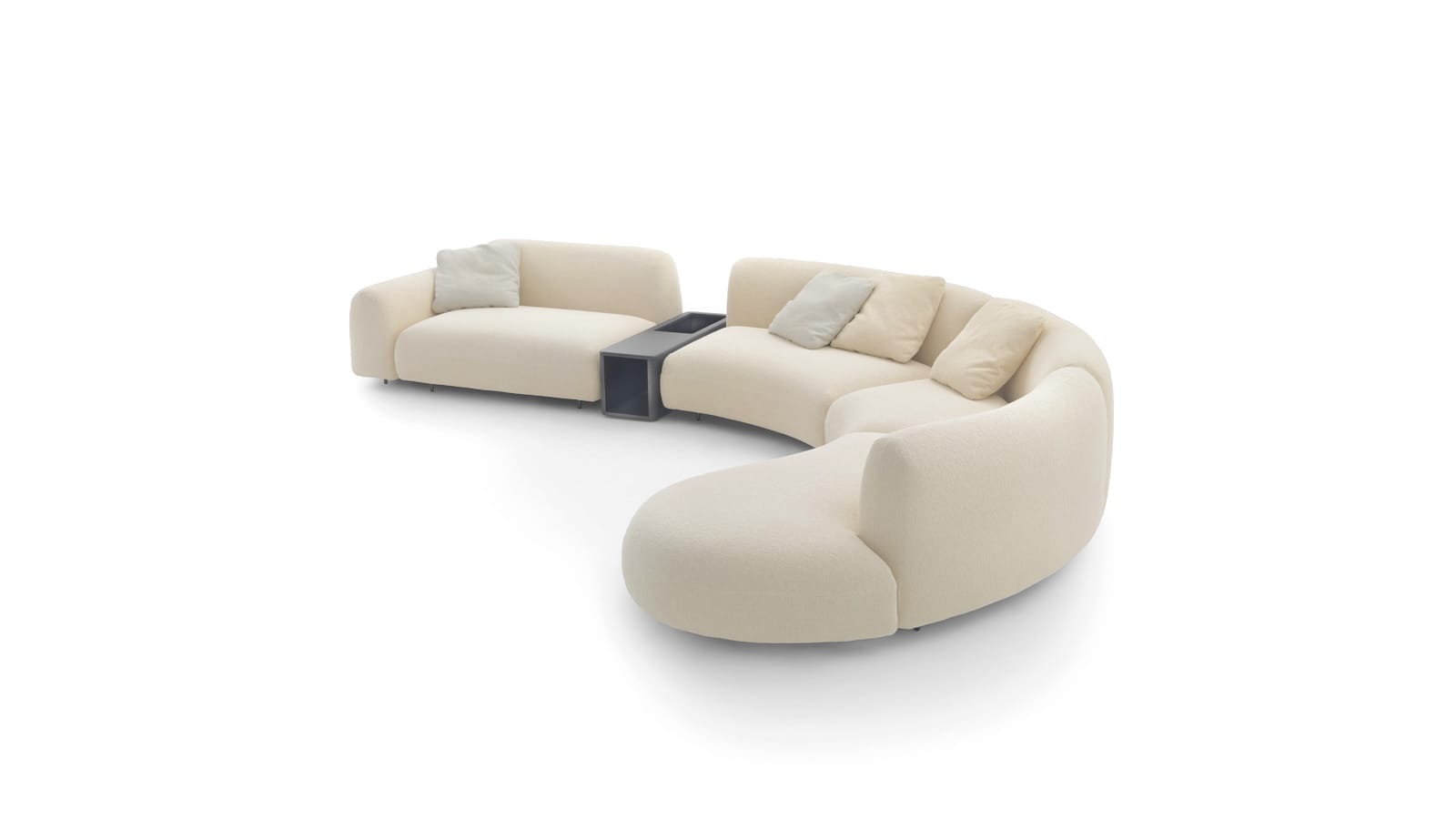 Tokio Composition + 5 cushions, W400 x L336 cm, Nolan color 70, Chalk, CAT T3 - Image 2