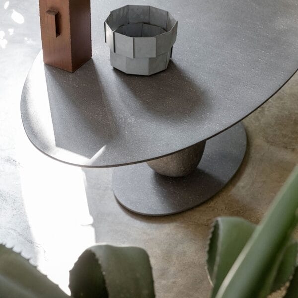 Matera Oval Table, With Metal Structure And MDF Top - Image 4