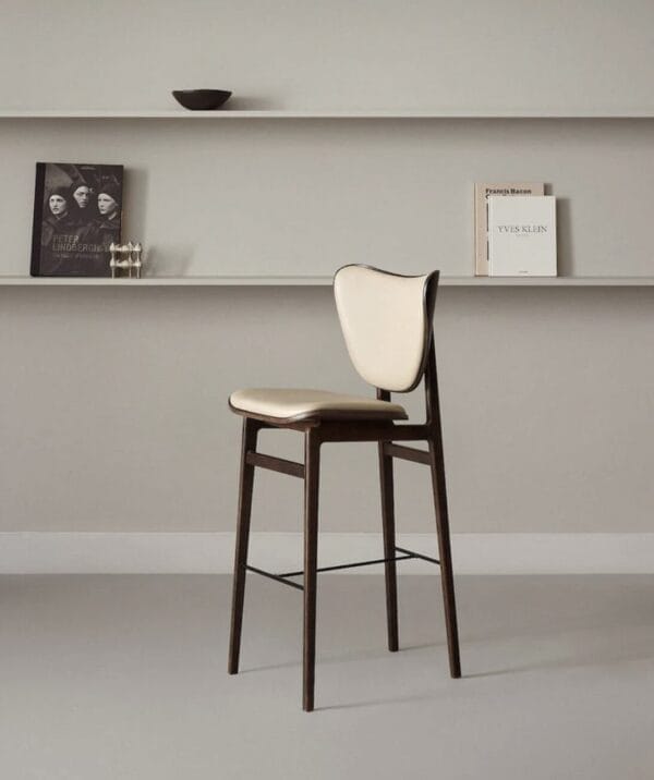Elephant Bar Stool, H75cm, Dark Smoked Oak,  Front Upholstery, Grain 61229