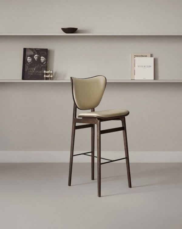 Elephant Bar Stool, H75cm, Dark Smoked Oak,  Front Upholstery, Grain 61229 - Image 2