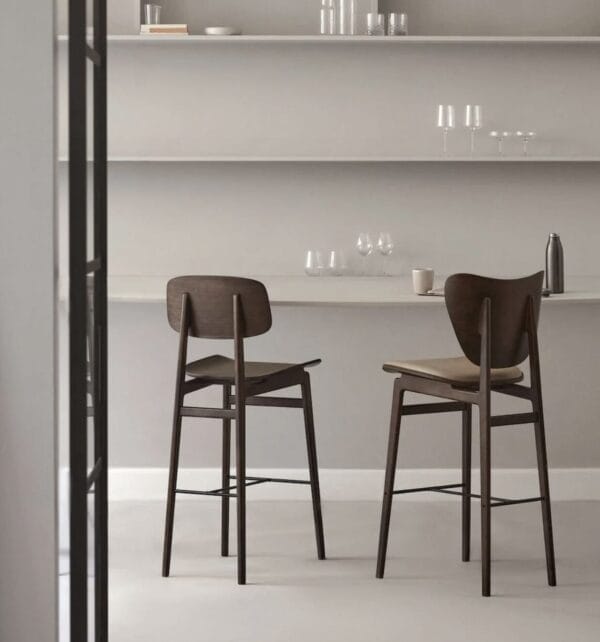 Elephant Bar Stool, H75cm, Dark Smoked Oak,  Front Upholstery, Grain 61229 - Image 4