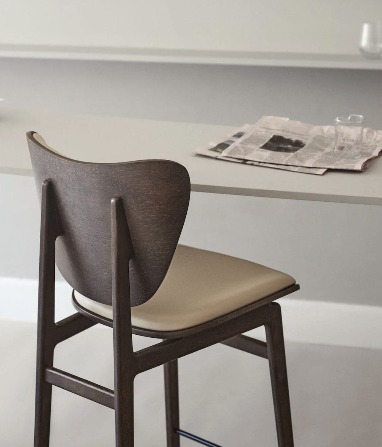 Elephant Bar Stool, H75cm, Dark Smoked Oak, Front Upholstery, Grain 61229 - Image 3