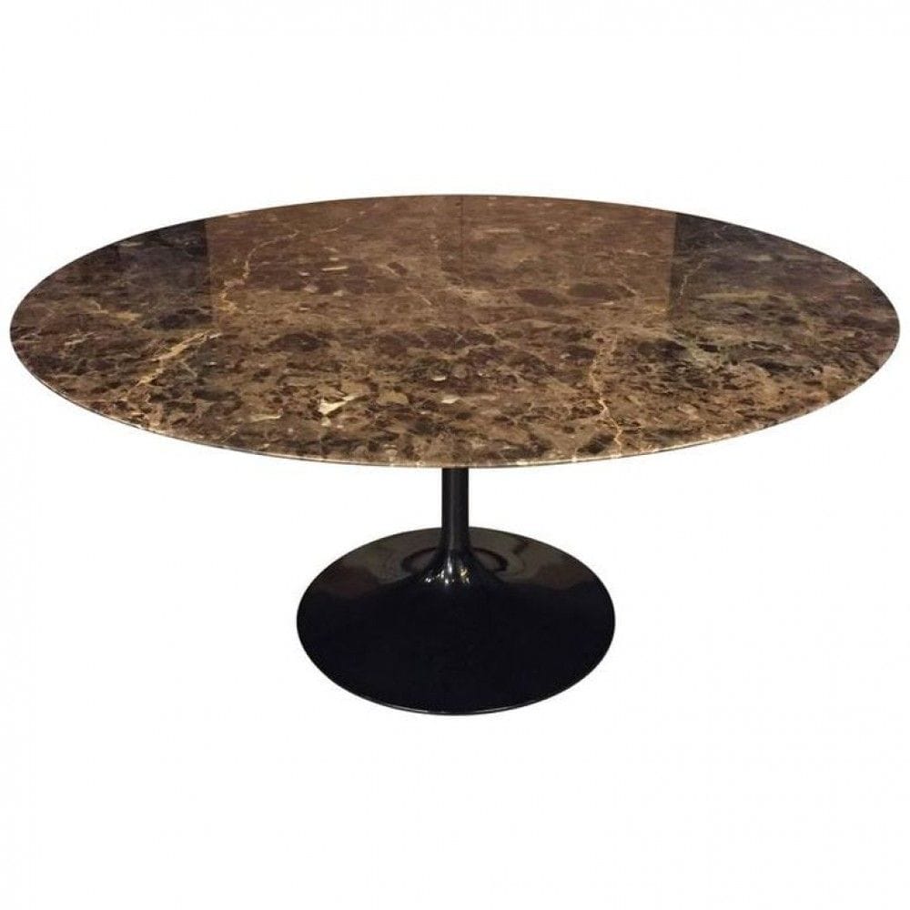 Saarinen Round dining table H72/73cm  D107cm, Marble, Brown Emperador