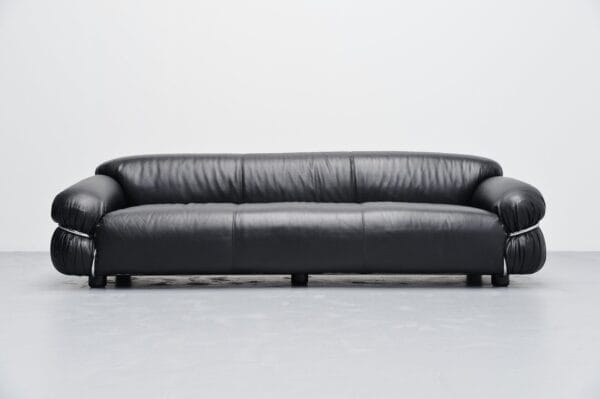 Grand Sesann Sofa L 265cm, Cat.V Guarana 9000, Polished Chrome Structure, Grey Feet - Image 2