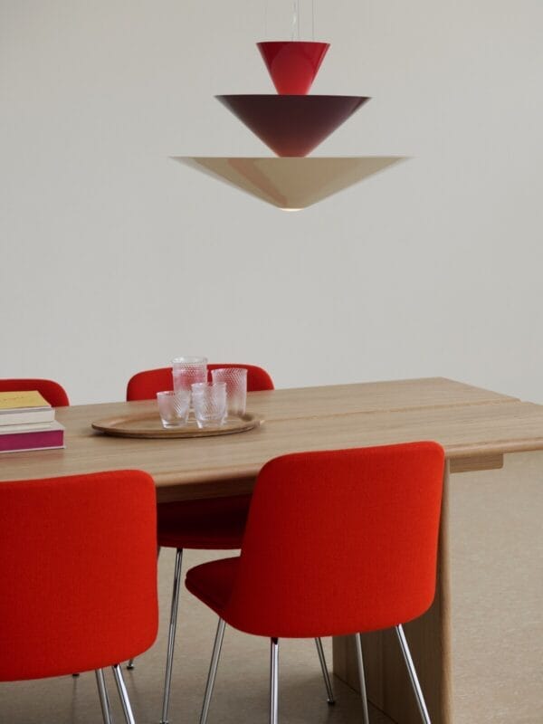 Gio LN14 Pendant, Vermilion Red, Dark Burgundy & Ecru White, H39 x Ø60 cm - Image 3