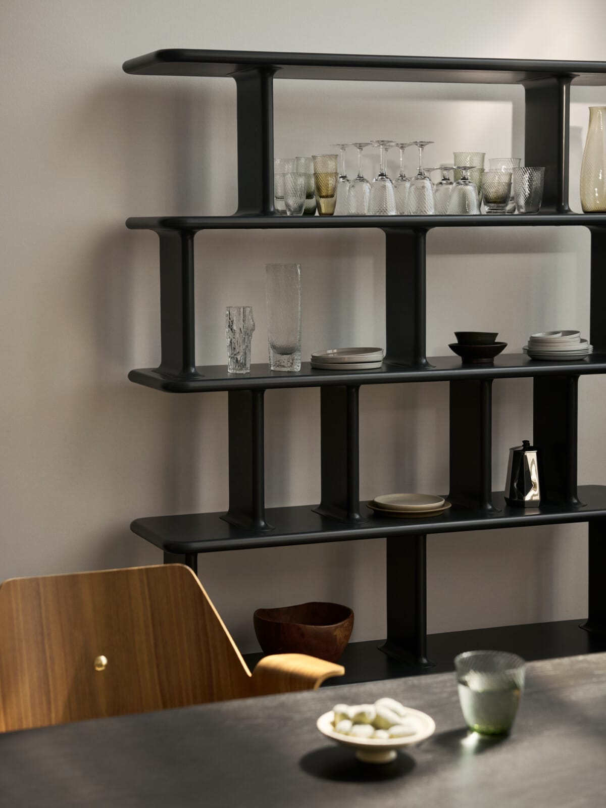 Archivo JH45 Shelf, Grey Black, W140 x H168 cm