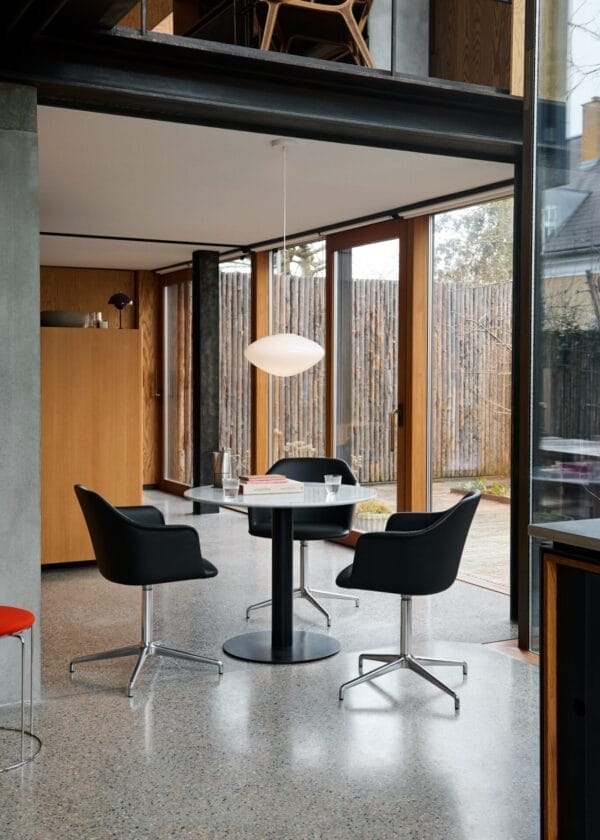 Rely Chair HW40, Full Upholstery, Aluminium Swivel base, Noble Aniline leather Black, - Image 2