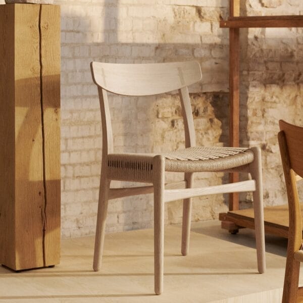 CH23 Chair, Oak/Walnut Oil, Natural paper cord, Solid wood frame, veneer back, W50.5 x H78.5 cm