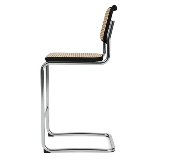 Cesca Bar Stool Black matt painting, machine woven cane inserts H71cm - Image 3