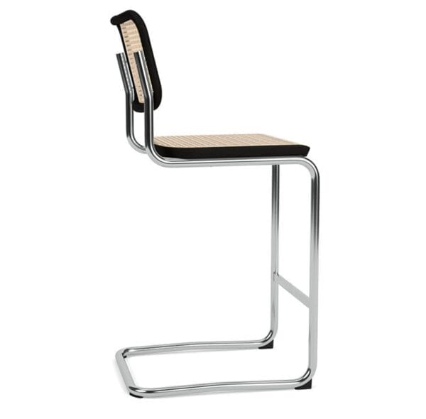 Cesca Bar Stool Black matt painting, machine woven cane inserts H71cm - Image 2
