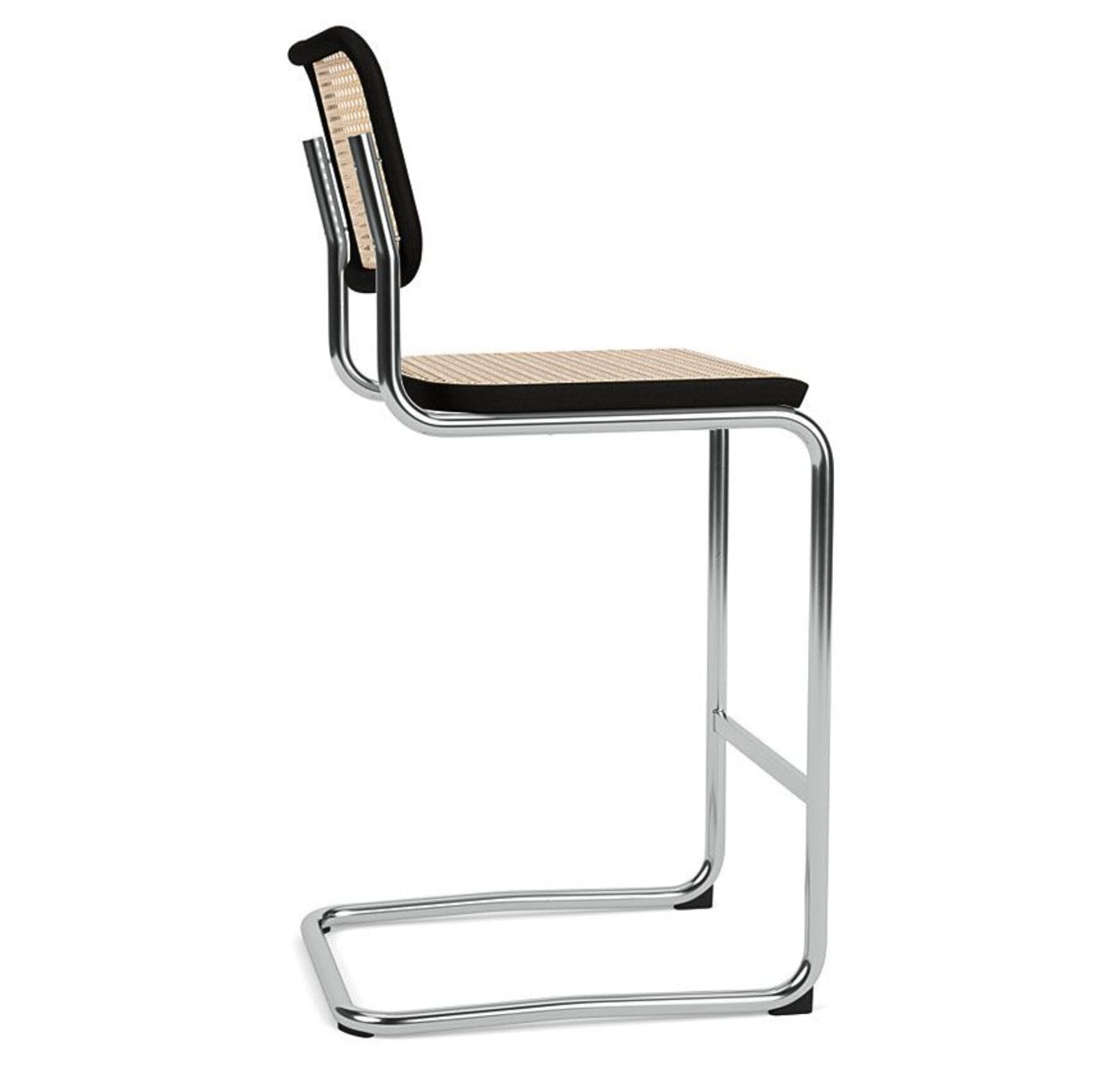 Cesca Bar Stool Black matt painting, machine woven cane inserts H71cm