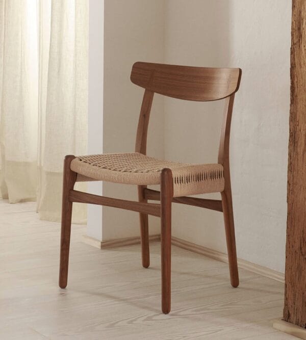 CH23 Chair, Walnut Oil, Natural paper cord, Solid wood frame, veneer back, W50.5 x H78.5 cm