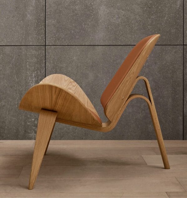 CH07 Shell Chair, Oak Oil,  Leather Thor 307, Group B, W92 x D82 x H74 x Seat H35 cm