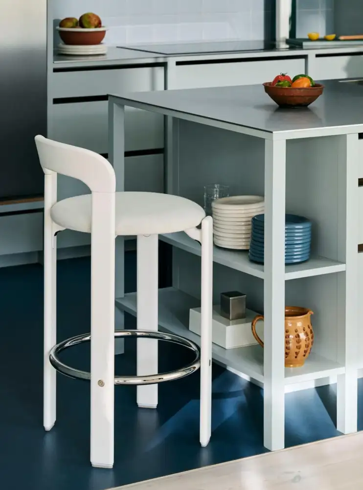 Rey Bar Stool Low Seat Upholstery Colour & Finish: Umber brown water-based lacquered beech